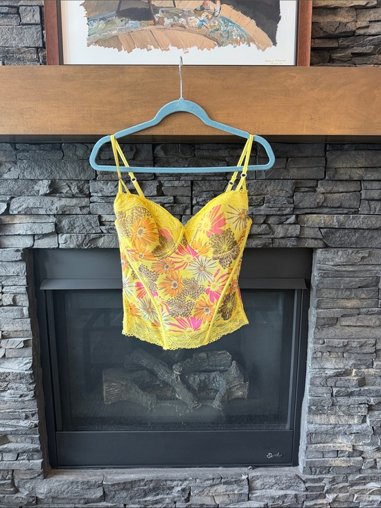 La SENZA Other - La SENZA Yellow Floral Lace Bustier Top